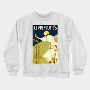 LIPPINCOTT'S MAY American Magazine Cover Art by William Carqueville 1895 Crewneck Sweatshirt